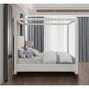  Color_Cream  Size_King  -- Meridian Emerson Upholstered Canopy Bed IMAGE 5