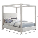  Color_Cream  Size_King  -- Meridian Emerson Upholstered Canopy Bed IMAGE 8