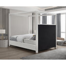  Color_Cream  Size_Queen  -- Emerson Cream Linen Textured Fabric Upholstered Queen Bed IMAGE 6