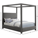 Meridian Emerson Grey Linen Textured Fabric King Bed (3 Boxes) IMAGE 8