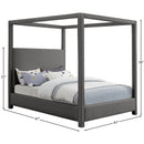 Meridian Emerson Grey Linen Textured Fabric Queen Bed (3 Boxes) IMAGE 8