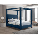  Color_Navy  Size_King  -- Emerson Navy Linen Textured Fabric Upholstered King Bed IMAGE 2
