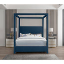  Color_Navy  Size_Queen  -- Emerson Navy Linen Textured Fabric Upholstered Queen Bed IMAGE 4