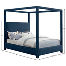 Meridian Emerson Navy Linen Textured Fabric Queen Bed (3 Boxes) IMAGE 8