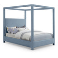  Color_Sky Blue  Size_King  -- Emerson Sky Blue Linen Textured Fabric Upholstered King Bed IMAGE 1