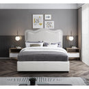  Color_Cream  Size_King  -- Felix Cream Linen Textured Fabric Upholstered King Bed IMAGE 4