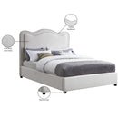 Meridian Felix Cream Linen Textured Fabric King Bed IMAGE 9