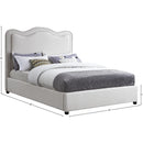 Meridian Felix Cream Linen Textured Fabric Queen Bed IMAGE 8