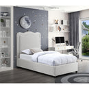  Color_Cream  Size_Twin  -- Felix Cream Linen Textured Fabric Upholstered Twin Bed IMAGE 2