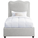  Color_Cream  Size_Twin  -- Felix Cream Linen Textured Fabric Upholstered Twin Bed IMAGE 3