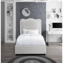 Color_Cream  Size_Twin  -- Felix Cream Linen Textured Fabric Upholstered Twin Bed IMAGE 4