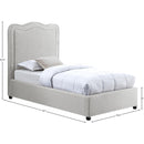  Color_Cream  Size_Twin  -- Felix Cream Linen Textured Fabric Upholstered Twin Bed IMAGE 8