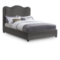  Color_Grey  Size_Full  -- Felix Grey Linen Textured Fabric Upholstered Full Bed IMAGE 1