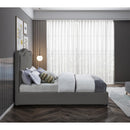  Color_Grey  Size_Full  -- Felix Grey Linen Textured Fabric Upholstered Full Bed IMAGE 5