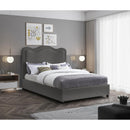  Color_Grey  Size_King  -- Felix Grey Linen Textured Fabric Upholstered King Bed IMAGE 2