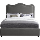  Color_Grey  Size_King  -- Felix Grey Linen Textured Fabric Upholstered King Bed IMAGE 3