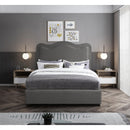  Color_Grey  Size_King  -- Felix Grey Linen Textured Fabric Upholstered King Bed IMAGE 4