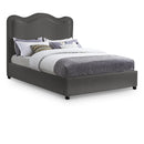  Color_Grey  Size_Queen  -- Felix Grey Linen Textured Fabric Upholstered Queen Bed IMAGE 1