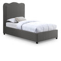  Color_Grey Size_Twin -- Felix Grey Linen Textured Fabric Upholstered Twin Bed IMAGE 1