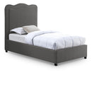  Color_Grey  Size_Twin  -- Felix Grey Linen Textured Fabric Upholstered Twin Bed IMAGE 1