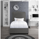  Color_Grey  Size_Twin  -- Felix Grey Linen Textured Fabric Upholstered Twin Bed IMAGE 4
