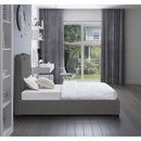  Color_Grey  Size_Twin  -- Felix Grey Linen Textured Fabric Upholstered Twin Bed IMAGE 5