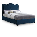  Color_Navy  Size_Full  -- Felix Navy Linen Textured Fabric Upholstered Full Bed IMAGE 1