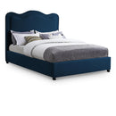  Color_Navy  Size_Full  -- Felix Navy Linen Textured Fabric Upholstered Full Bed IMAGE 1