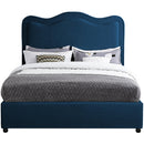  Color_Navy  Size_King  -- Felix Navy Linen Textured Fabric Upholstered King Bed IMAGE 3