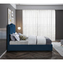  Color_Navy  Size_Queen  -- Felix Navy Linen Textured Fabric Upholstered Queen Bed IMAGE 5