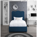  Color_Navy  Size_Twin  -- Felix Navy Linen Textured Fabric Upholstered Twin Bed IMAGE 4