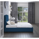  Color_Navy  Size_Twin  -- Felix Navy Linen Textured Fabric Upholstered Twin Bed IMAGE 5