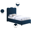  Color_Navy  Size_Twin  -- Felix Navy Linen Textured Fabric Upholstered Twin Bed IMAGE 9