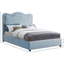 Meridian Felix Light Blue Linen Textured Fabric King Bed IMAGE 8