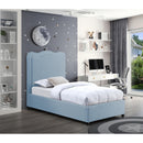  Color_Sky Blue  Size_Twin  -- Felix Light Blue Linen Textured Fabric Upholstered Twin Bed IMAGE 2