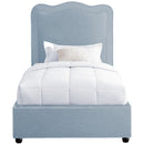  Color_Sky Blue  Size_Twin  -- Felix Light Blue Linen Textured Fabric Upholstered Twin Bed IMAGE 3
