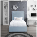 Color_Sky Blue  Size_Twin  -- Felix Light Blue Linen Textured Fabric Upholstered Twin Bed IMAGE 4