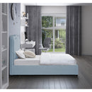  Color_Sky Blue  Size_Twin  -- Felix Light Blue Linen Textured Fabric Upholstered Twin Bed IMAGE 5