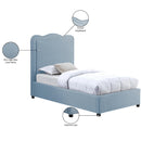  Color_Sky Blue  Size_Twin  -- Felix Light Blue Linen Textured Fabric Upholstered Twin Bed IMAGE 9
