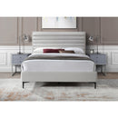  Color_Cream  Size_Queen  -- Hunter Cream Linen Textured Fabric Upholstered Queen Bed IMAGE 4