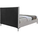  Color_Cream  Size_Queen  -- Hunter Cream Linen Textured Fabric Upholstered Queen Bed IMAGE 7