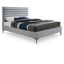  Color_Grey  Size_Full  -- Hunter Grey Linen Textured Fabric Upholstered Full Bed IMAGE 1