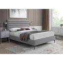  Color_Grey  Size_Full  -- Hunter Grey Linen Textured Fabric Upholstered Full Bed IMAGE 2