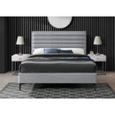  Color_Grey  Size_King  -- Hunter Grey Linen Textured Fabric Upholstered King Bed IMAGE 4