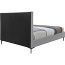  Color_Grey  Size_King  -- Hunter Grey Linen Textured Fabric Upholstered King Bed IMAGE 7