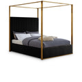  Color_Black/ Brass  Size_King  -- Meridian Jones Upholstered Canopy Bed IMAGE 1