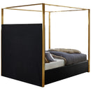  Color_Black/ Brass  Size_King  -- Meridian Jones Upholstered Canopy Bed IMAGE 6