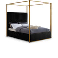  Color_Black/ Brass Size_Queen -- Meridian Jones Upholstered Canopy Bed IMAGE 1
