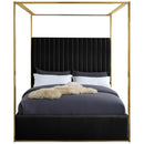  Color_Black/ Brass  Size_Queen  -- Jones Black Velvet Upholstered Queen Bed IMAGE 3