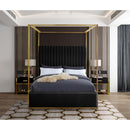  Color_Black/ Brass  Size_Queen  -- Jones Black Velvet Upholstered Queen Bed IMAGE 4